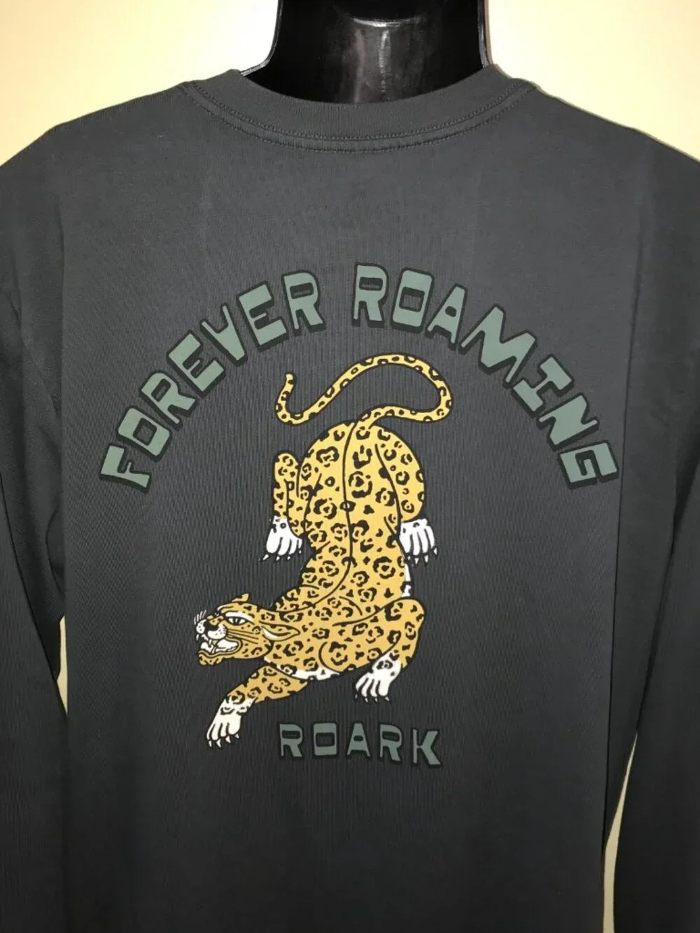 Men's Roark Forever Roaming Jaguar Long Sleeve T-shirt-Garment Dyed-Size: L - Picture 9 of 16